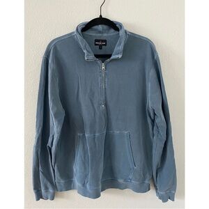 American Giant Men’s French Terry Half Zip Sweatshirt Blue Size Large